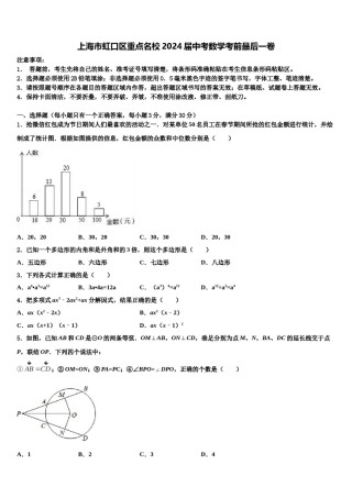 上海市虹口区重点名校2024届中考数学考前最后一卷含解析.doc
