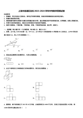 上海市青浦区名校2023-2024学年中考数学四模试卷含解析.doc
