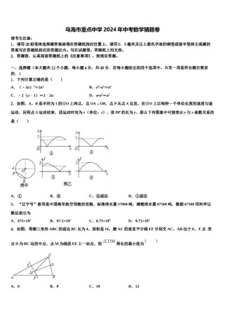 乌海市重点中学2024年中考数学猜题卷含解析.doc