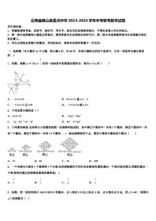 云南省巍山县重点中学2023-2024学年中考联考数学试题含解析.doc