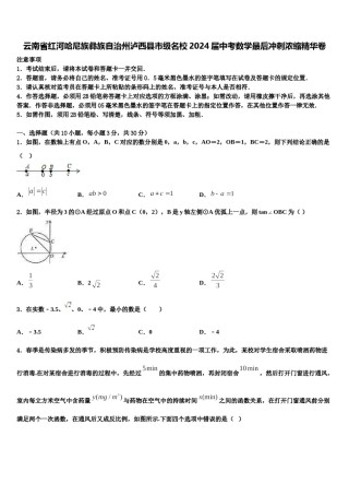 云南省红河哈尼族彝族自治州泸西县市级名校2024届中考数学最后冲刺浓缩精华卷含解析.doc