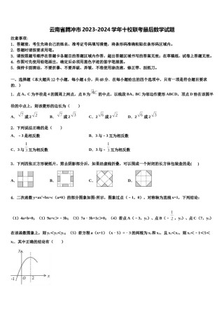 云南省腾冲市2023-2024学年十校联考最后数学试题含解析.doc