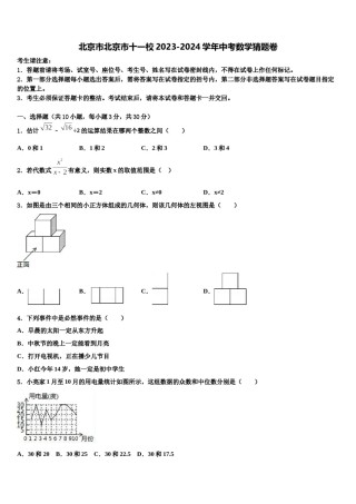 北京市北京市十一校2023-2024学年中考数学猜题卷含解析.doc