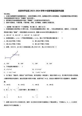 北京市平谷区2023-2024学年十校联考最后数学试题含解析.doc