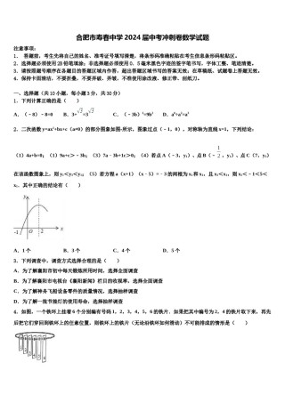 合肥市寿春中学2024届中考冲刺卷数学试题含解析.doc