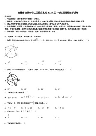 吉林省松原市宁江区重点名校2024届中考试题猜想数学试卷含解析.doc