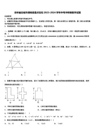 吉林省白城市通榆县重点名校2023-2024学年中考冲刺卷数学试题含解析.doc