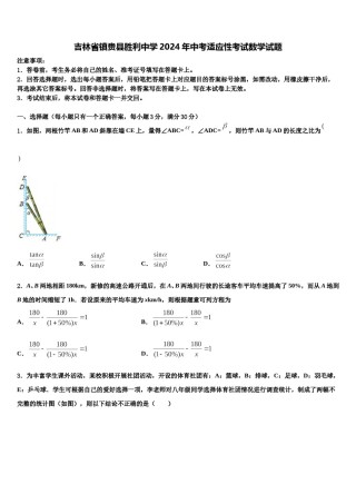 吉林省镇赉县胜利中学2024年中考适应性考试数学试题含解析.doc
