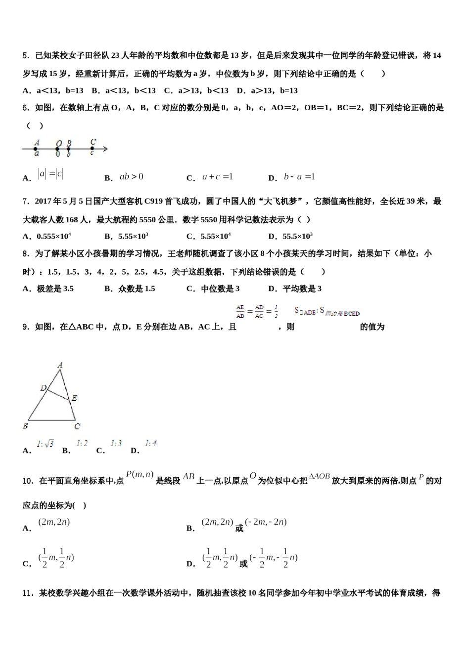 吉林省镇赉县镇赉镇中学2024年中考数学押题卷含解析.doc_第2页