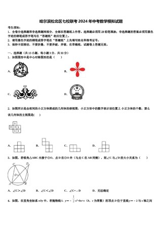 哈尔滨松北区七校联考2024年中考数学模拟试题含解析.doc
