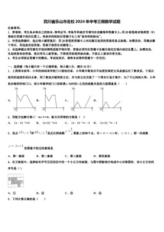 四川省乐山市名校2024年中考三模数学试题含解析.doc