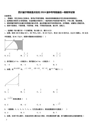 四川省宁南县重点名校2024届中考考前最后一卷数学试卷含解析.doc