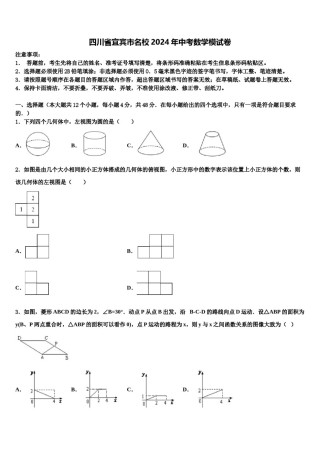 四川省宜宾市名校2024年中考数学模试卷含解析.doc