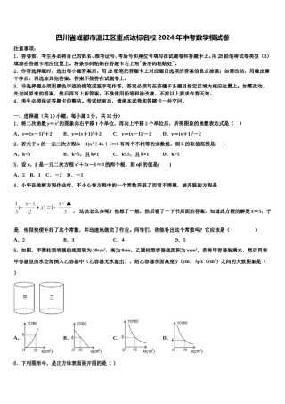 四川省成都市温江区重点达标名校2024年中考数学模试卷含解析.doc