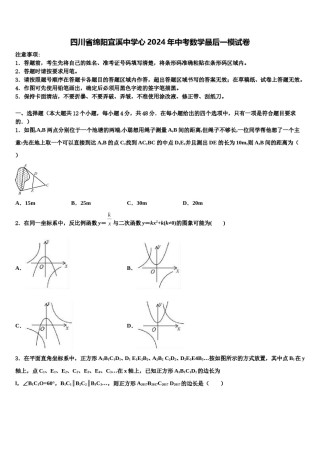 四川省绵阳宜溪中学心2024年中考数学最后一模试卷含解析.doc