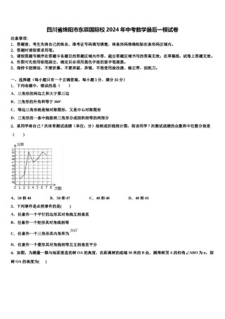 四川省绵阳市东辰国际校2024年中考数学最后一模试卷含解析.doc
