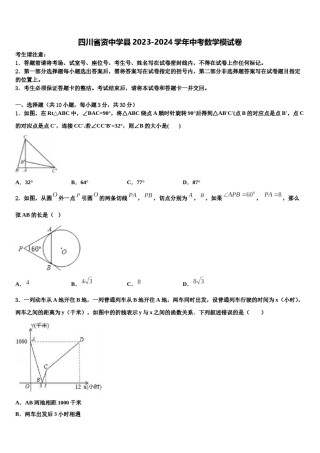 四川省资中学县2023-2024学年中考数学模试卷含解析.doc