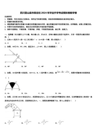 四川营山县市级名校2024年毕业升学考试模拟卷数学卷含解析.doc