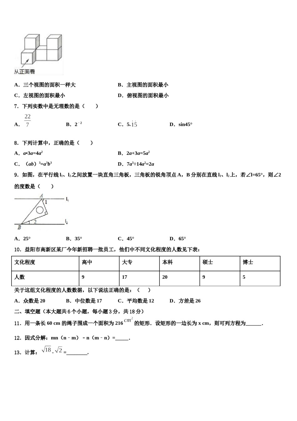 天津市塘沽区名校2024届中考数学模拟预测题含解析.doc_第2页