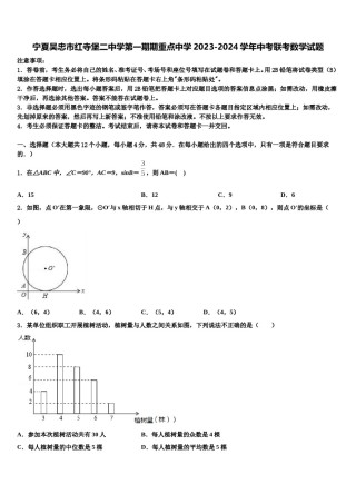 宁夏吴忠市红寺堡二中学第一期期重点中学2023-2024学年中考联考数学试题含解析.doc