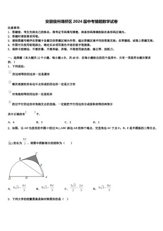 安徽宿州埇桥区2024届中考猜题数学试卷含解析.doc
