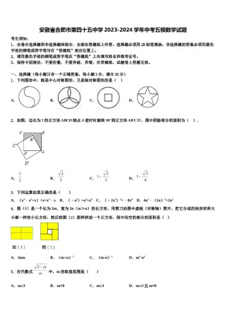 安徽省合肥市第四十五中学2023-2024学年中考五模数学试题含解析.doc