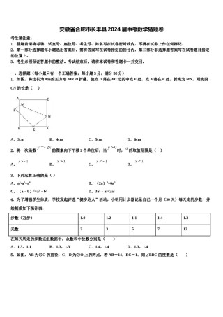 安徽省合肥市长丰县2024届中考数学猜题卷含解析.doc