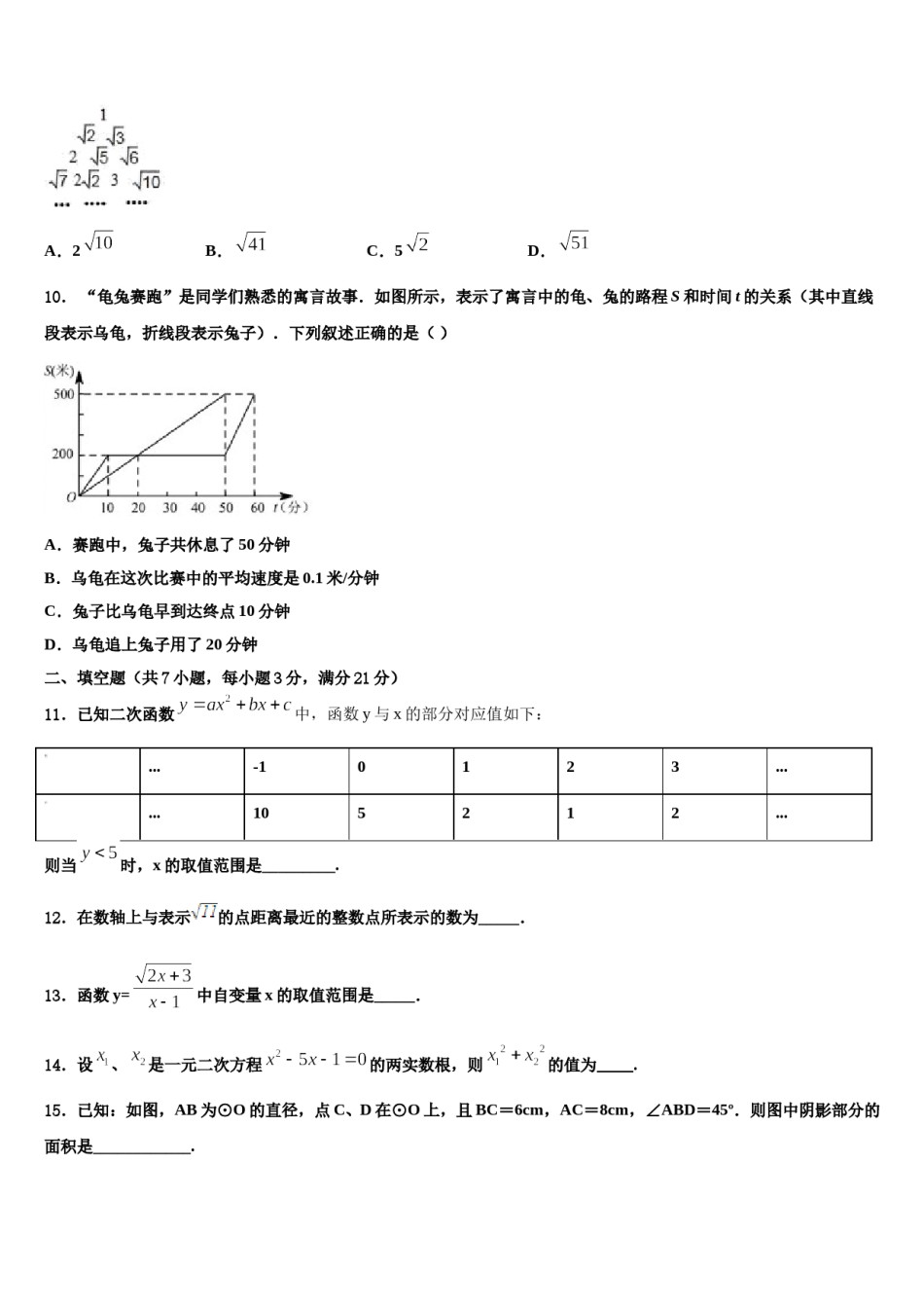 安徽省宣城重点名校2024年中考数学最后冲刺模拟试卷含解析.doc_第3页