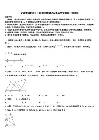 安徽省宿州市十三所重点中学2024年中考数学五模试卷含解析.doc
