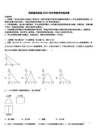 安徽省枞阳县2024年中考数学仿真试卷含解析.doc