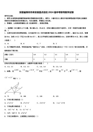 安徽省滁州市来安县重点名校2024届中考联考数学试卷含解析.doc