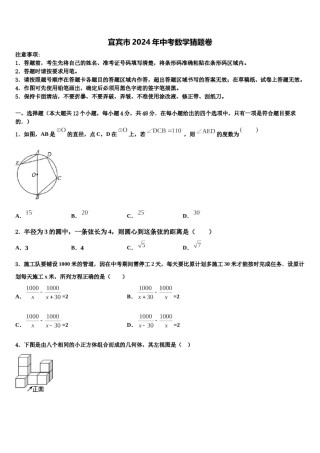 宜宾市2024年中考数学猜题卷含解析.doc