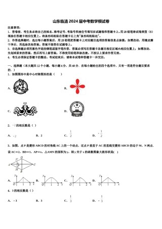 山东临清2024届中考数学模试卷含解析.doc