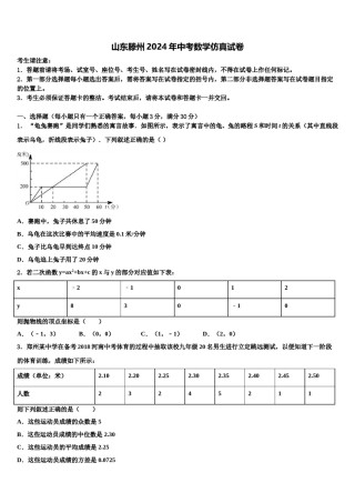 山东滕州2024年中考数学仿真试卷含解析.doc