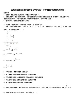 山东省东昌府区梁水镇中学心中学2024年中考数学考试模拟冲刺卷含解析.doc