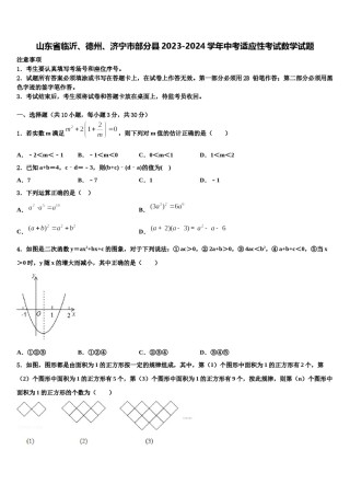 山东省临沂、德州、济宁市部分县2023-2024学年中考适应性考试数学试题含解析.doc