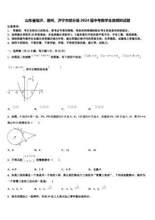 山东省临沂、德州、济宁市部分县2024届中考数学全真模拟试题含解析.doc
