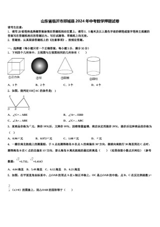山东省临沂市郯城县2024年中考数学押题试卷含解析.doc