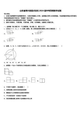 山东省博兴县重点名校2024届中考四模数学试题含解析.doc