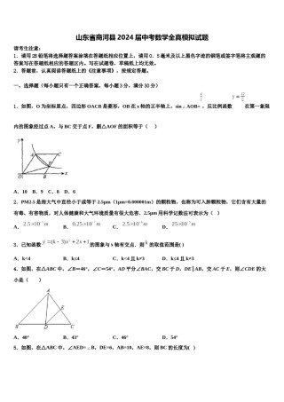 山东省商河县2024届中考数学全真模拟试题含解析.doc