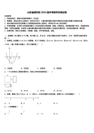 山东省垦利区2024届中考数学仿真试卷含解析.doc