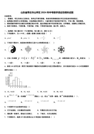 山东省枣庄市山亭区2024年中考数学适应性模拟试题含解析.doc