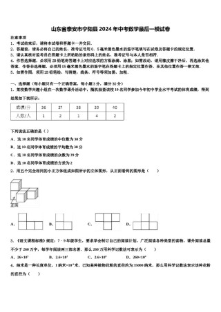 山东省泰安市宁阳县2024年中考数学最后一模试卷含解析.doc
