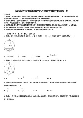 山东省济宁市马营镇初级中学2024届中考数学考前最后一卷含解析.doc