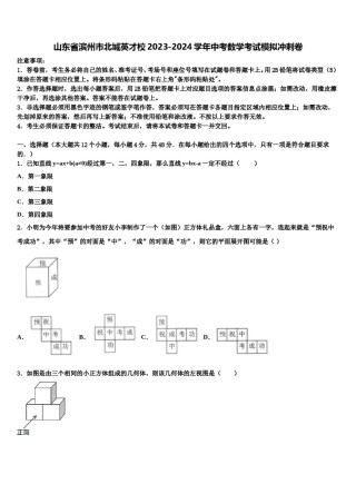 山东省滨州市北城英才校2023-2024学年中考数学考试模拟冲刺卷含解析.doc