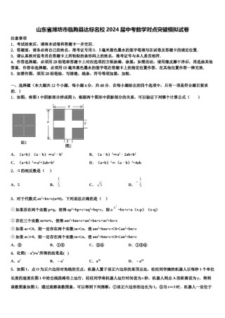 山东省潍坊市临朐县达标名校2024届中考数学对点突破模拟试卷含解析.doc