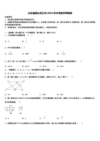 山东省烟台龙口市2024年中考数学押题卷含解析.doc
