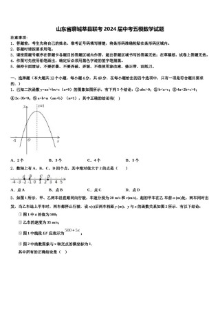 山东省聊城莘县联考2024届中考五模数学试题含解析.doc