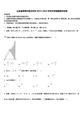 山东省莱西市重点中学2023-2024学年中考猜题数学试卷含解析.doc