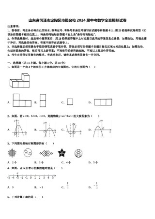 山东省菏泽市定陶区市级名校2024届中考数学全真模拟试卷含解析.doc